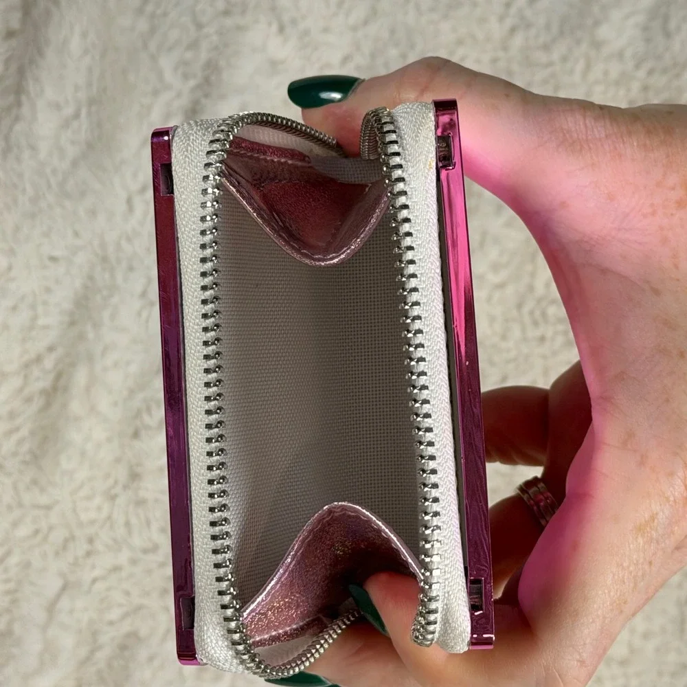 FYDELITY Cassette Tape Coin Purse Pink Metallic Glitter Retro Y2K